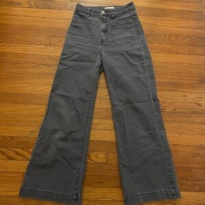 High rise wide leg blue Rollas pants